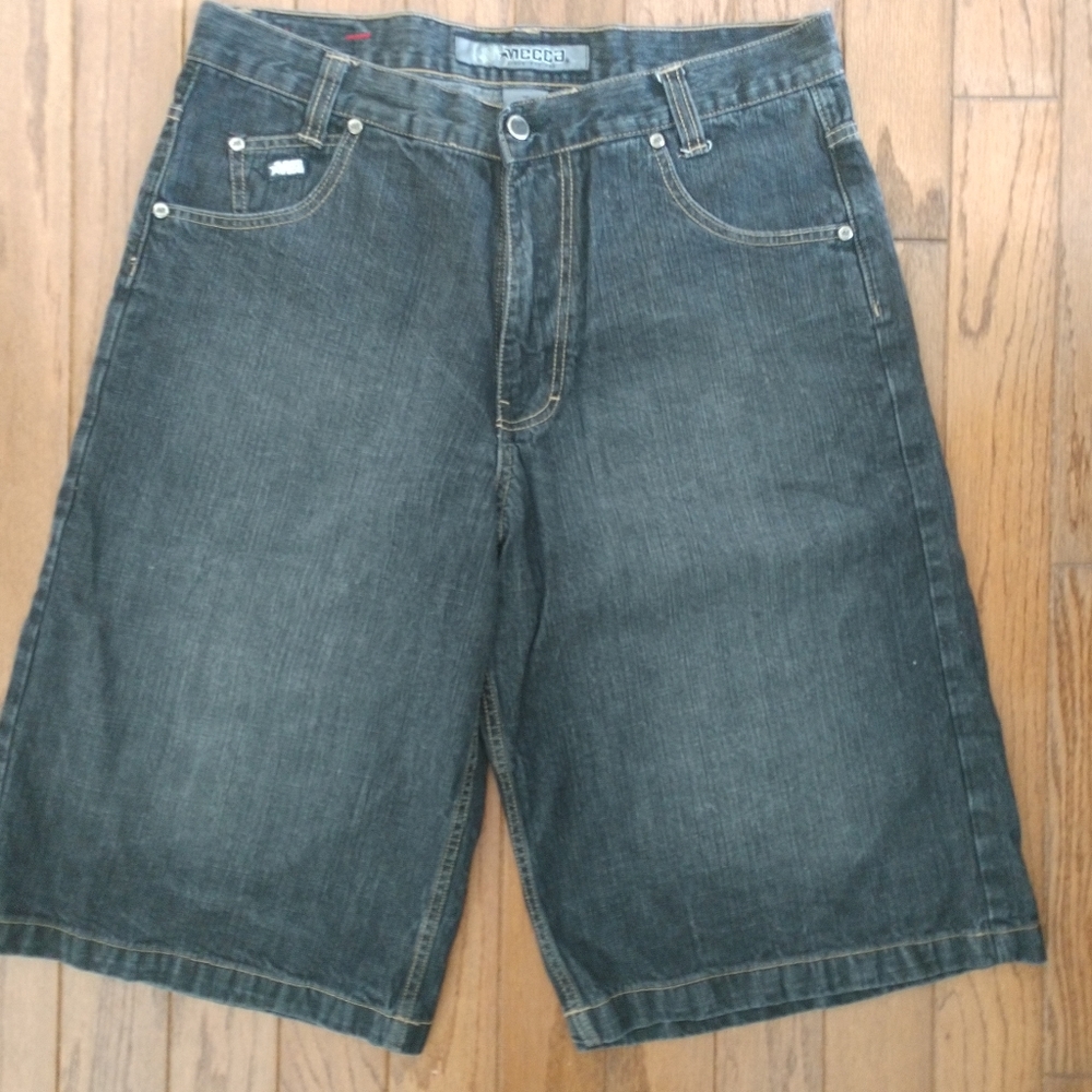 Mens Mecca black denim 36 shorts